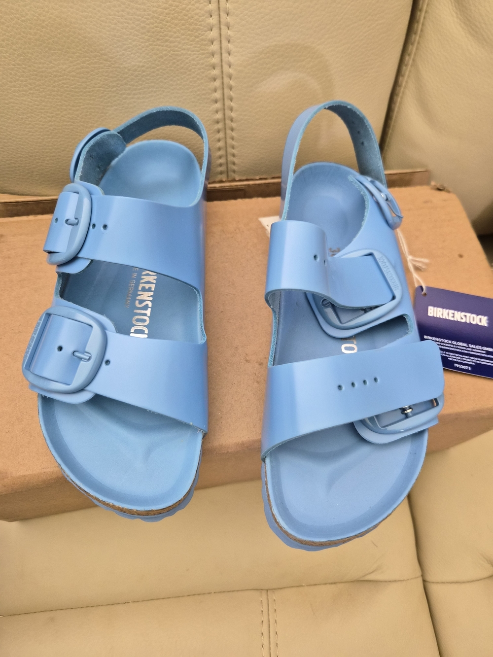 Birkenstock Light Blue Double Buckle Sandals